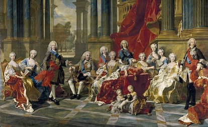 'La familia de Felipe V' (1743), cuadro de Louis-Michel van Loo. 