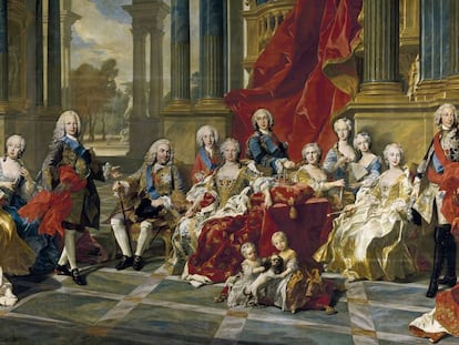 'La familia de Felipe V' (1743), cuadro de Louis-Michel van Loo. 