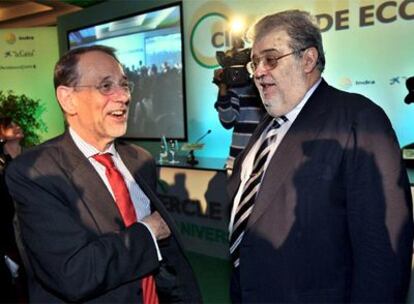 José Manuel Lara y Javier Solana, ayer en el primer día de las jornadas del Círculo de Economía.