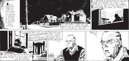 Las primeras cinco viñetas de 'El Eternauta', de Héctor Germán Oesterheld y Francisco Solano López, editado por Planeta.