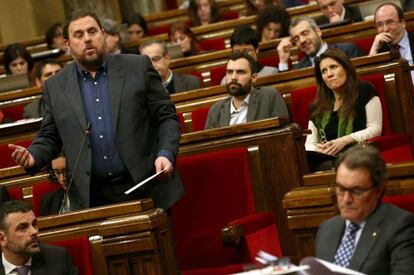 Oriol Junqueras i Artur Mas al Parlament.