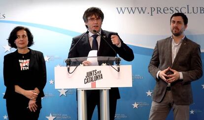 El expresidente de la Generalitat, Carles Puigdemont, el pasado abril en Bruselas.