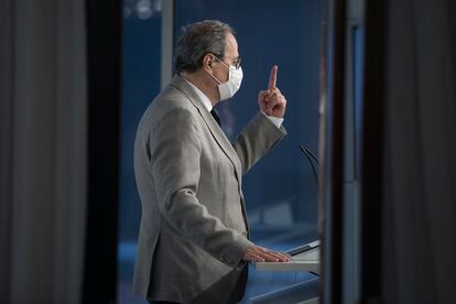 El presidente de la Generalitat, Quim Torra, en el Parlament.