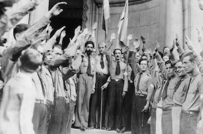 El grupo Acción Integralista Brasileña en Río de Janeiro en 1935.