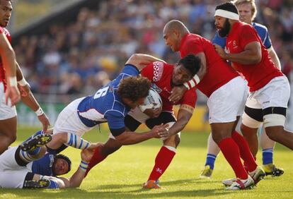 Partido entre Tonga y Namibia de este martes.