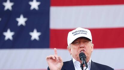 El presidente Donald Trump durante la campa&ntilde;a en Miami. 