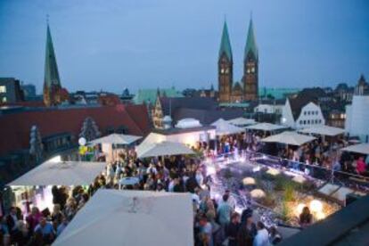 Terraza del Atlantic Grand Hotel, en Bremen.