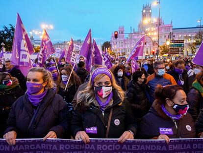 Manifestación contra la violencia de género en Madrid en 2021.