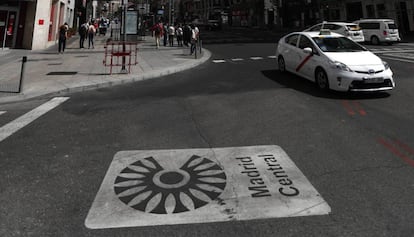 An entrance to the Madrid Central low-emissions zone.