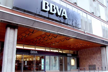 Oficina del BBVA en el Paseo de Gracia de Barcelona. 