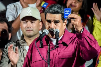 Nicolás Maduro celebra el resultado de las elecciones. 