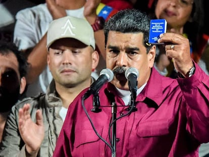 Nicolás Maduro celebra el resultado de las elecciones. 