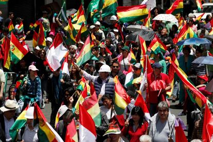 Protesta contra Evo Morales en La Paz.