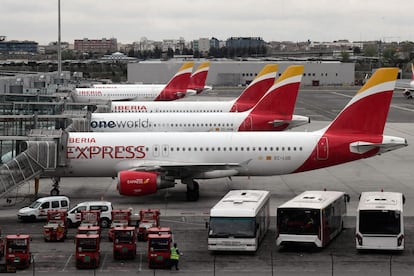 Aviones de Iberia en el aeropuerto Adolfo Suárez Madrid-Barajas.