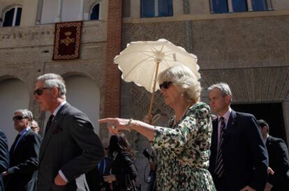 Los príncipes de Gales en el Real Alcazar de Sevilla.