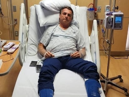 Jair Bolsonaro, esta semana en un hospital de Florida.