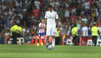 Di María, en el partido de ida entre el Atletico y el Real Madrid de la Supercopa.