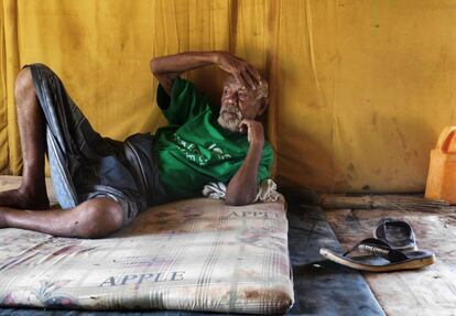 Retrato del padre de Kiri Said Ahmed, que sufría de Alzheimer, hecha por su hijo. El padre regresó a Yemen pocos meses antes de morir.