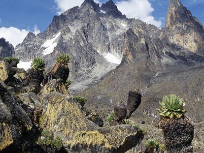 El Monte Kenia, la segunda montaña más alta de África.