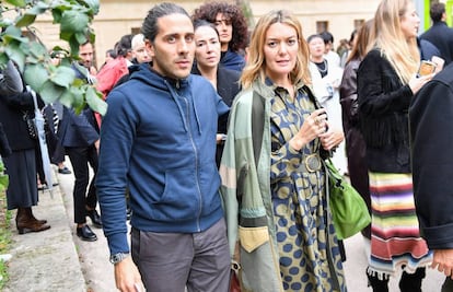 Marta Ortega y Carlos Torretta, en el desfile de Valentino.