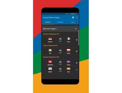 Con ambas apps podremos seguir en tiempo real los partidos y el calendario de la Uefa Nations League