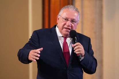 Rafael Marín Mollinedo, durante una conferencia en Ciudad de México, en julio de 2020.