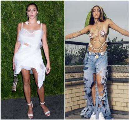 Lourdes Leon el pasado lunes en los premios CFDA y, a la derecha, tras desfilar en la Semana de la Moda de Nueva York, el pasado septiembre.