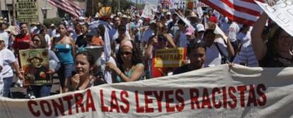 Manifestación celebrada hoy en Phoenix.