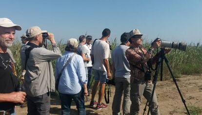 Un grup de participants al festival ornitològic del delta de l'Ebre.