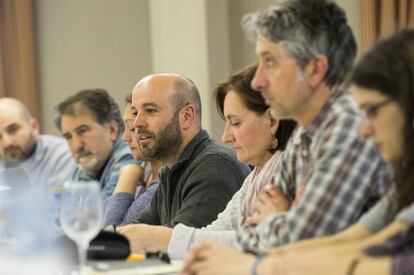 Luís Villares, durante la reunión.