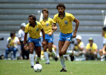 Socrates, en el partido de la selección de Brasil contra Polonia en el Mundial del 86.