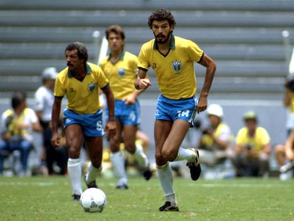 Socrates, en el partido de la selección de Brasil contra Polonia en el Mundial del 86.