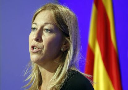 Neus Munt&eacute;, en la seva primera roda de premsa com a portaveu.