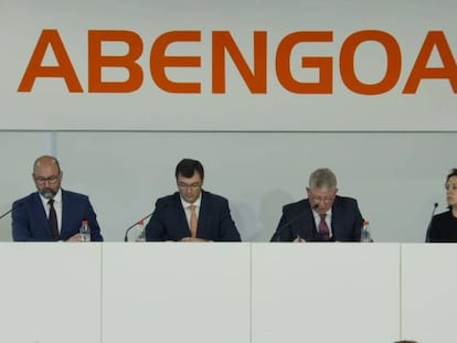 Alfonso Murat (consejero de Abengoa SA), Clemente Fernandez (presidente), Adolf Rousaud (secretario) y Cristina Vidal (exconsejera). 