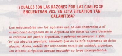 Los británicos tildan de incompetentes a los jefes de la ofensiva militar argentina en Malvinas.