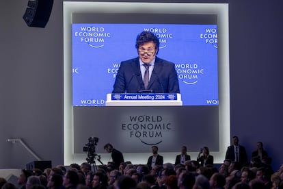 Javier Milei durante el Foro Económico Mundial de Davos el pasado 17 de enero.