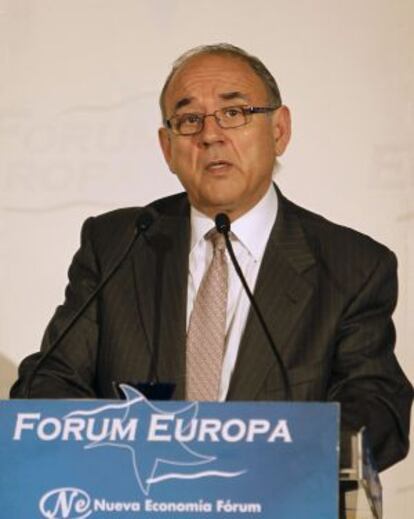 El presidente de la Organización Médica Colegial (OMC), Juan José Rodriguez Sendin, en el Forum Europa, este lunes.