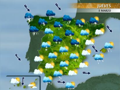 Previsión meteorológica para los días 5 y 6 de marzo