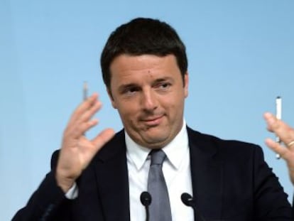 El primer ministro Matteo Renzi este lunes en el Palacio Chigi.