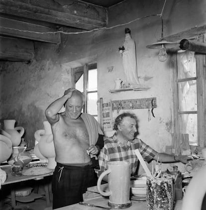 Pablo Picasso and Marc Chagall in 1948