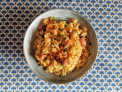 Arroz con setas al estilo cajún