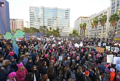 Protesta contra Trump en la ciudad de Los Ángeles.