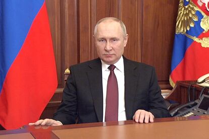 El presidente ruso, Vladimir Putin, anuncia las operaciones militares el pasado 24 de febrero.