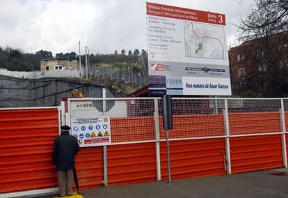 Obras de la línea 3 del Metro de Bilbao.