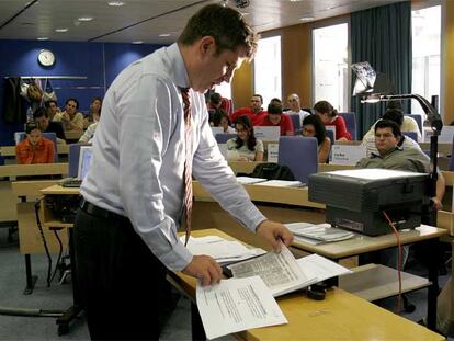 Estudiantes en una de las aulas de la escuela de negocios ESADE en Barcelona.