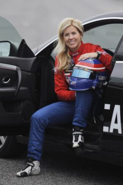 María de Villota, piloto de automovilismo en el Circuito del Jarama (Madrid)