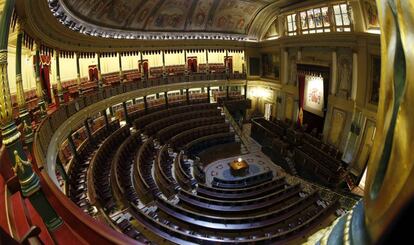 Vista general del hemíciclo del Congreso de los Diputados.