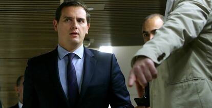 El presidente de Ciudadanos, Albert Rivera, este martes en el Congreso.