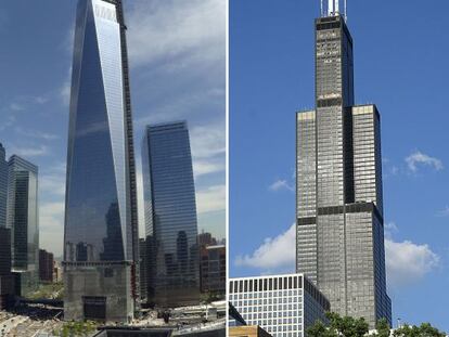 A la izquierda, el One World Trade Center, de Nueva York; a la derecha, la Torre Willis, en Chicago.
