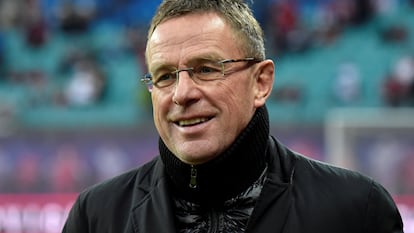 Ralf Rangnick, en su época como director técnico del Leipzig.